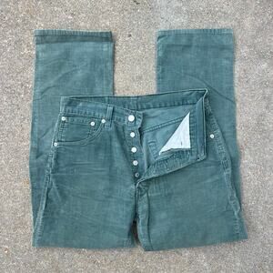 Vintage Y2K Levi’s 551 Button Fly Original Fit Straight Leg Green Corduroy 31x34
